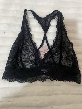 Savage X Fenty Black Lace Racerback Bralette